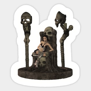 Awesome dark fairy  with skulls and candle Sticker